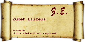Zubek Elizeus névjegykártya